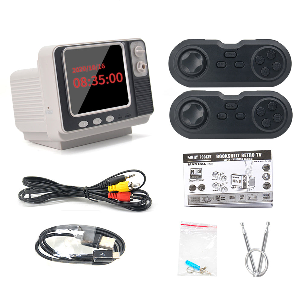 GV300 TV Shape Retro Game Console Game Machine Electronic Video Game Player with 2 Gamepads GV300 TV Shape Retro Game Console Game Machine Electronic Video Game Player with 2 Gamepads